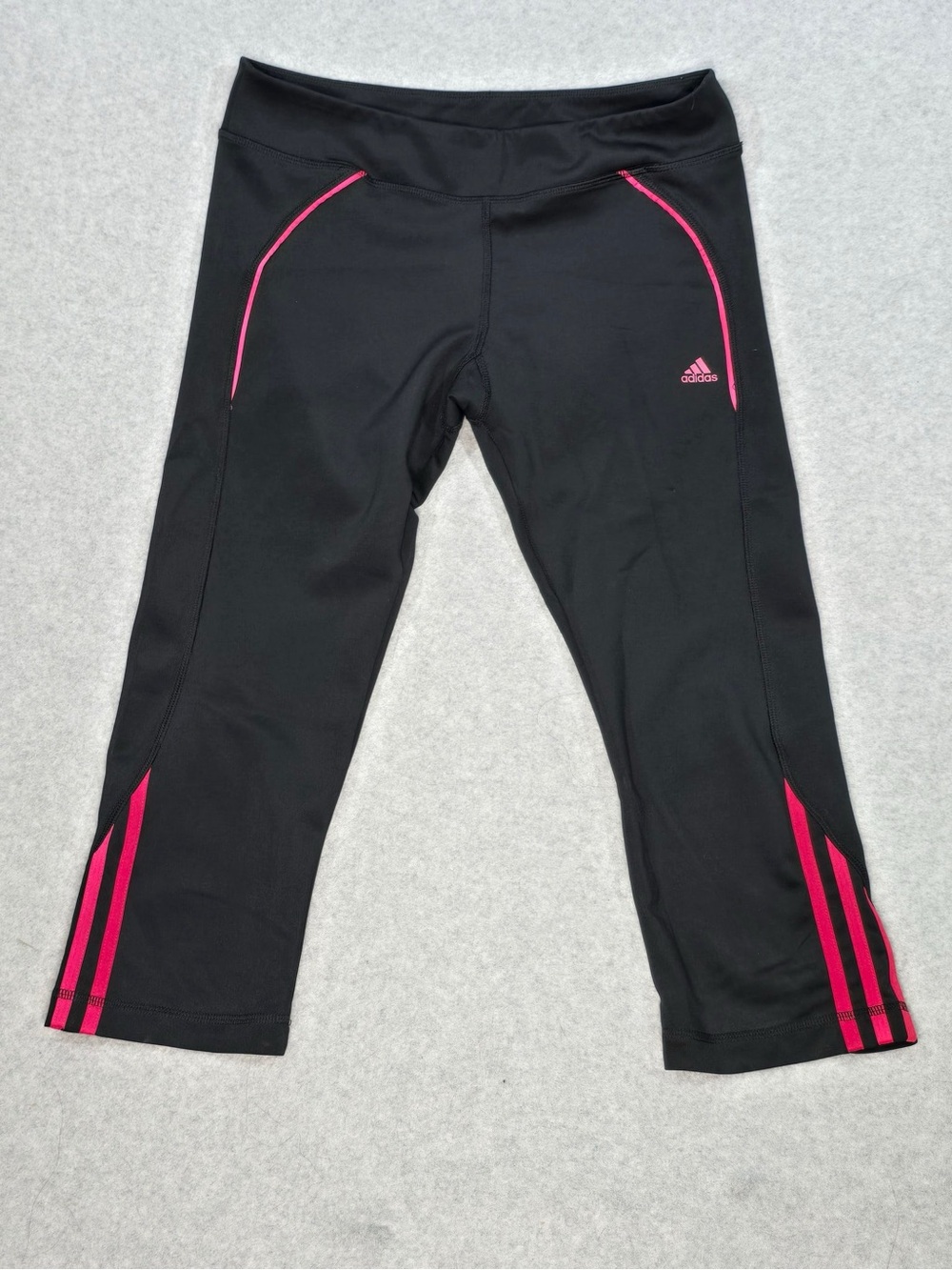 Adidas Tight Running Leggings Women Size L Climalite Essentials Fitted Capri